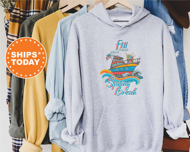 FIJI Boating Spring Break Fraternity Sweatshirt | Phi Gamma Delta Crewneck Sweatshirt | FIJI Fraternity Hoodie | College Apparel  _ 6799g