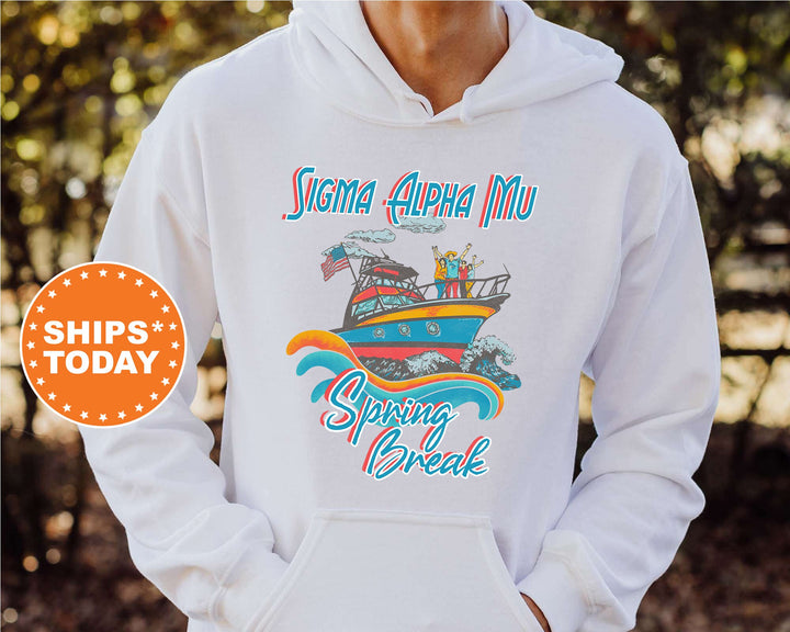Sigma Alpha Mu Boating Spring Break Fraternity Sweatshirt | Sammy Crewneck Sweatshirt | Fraternity Hoodie | College Apparel _ 6810g
