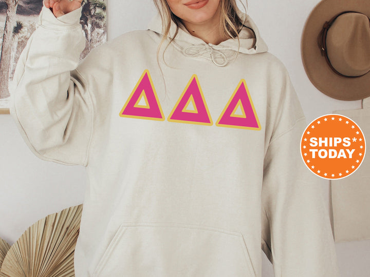 Delta Delta Delta Pink and Gold Sorority Sweatshirt | Tri Delta Greek Letters | Delta Delta Delta Sweatshirt | Big Little Reveal
