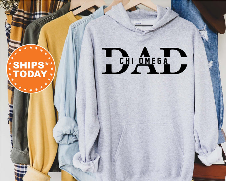 Chi Omega Proud Dad Sorority Sweatshirt | Chi Omega Dad Hoodie | Greek Apparel | Chi O Sorority Dad Sweatshirt | Gift For Dad _ 8043g
