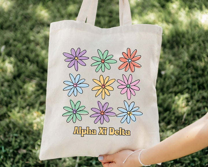 Alpha Xi Delta Flower Fashion Sorority Tote Bag | AXID Sorority Bag | Alpha Xi Beach Bag | Sorority Merch | Big Little Gift _ 15087g