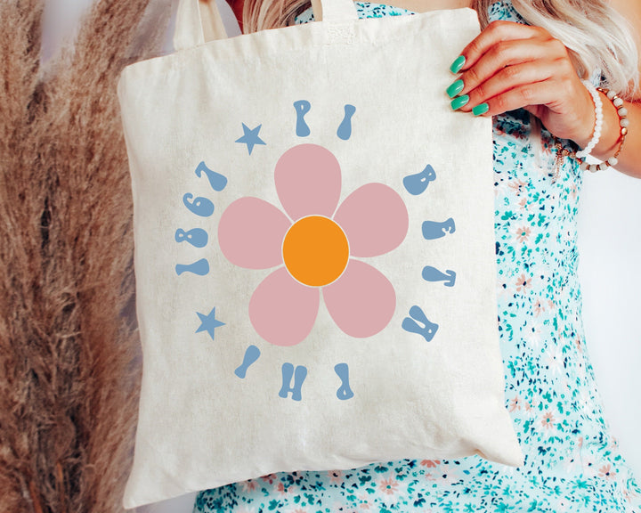Pi Beta Phi Petal Print Sorority Tote Bag | Pi Beta Phi Sorority Bag | Phi Sig Tote Bag | Big Little Gift | Sorority Merch _ 15073g