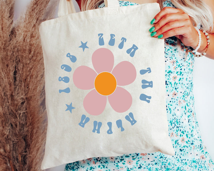 Zeta Tau Alpha Petal Print Sorority Tote Bag | ZETA Sorority Bag | ZETA Tote Bag | Sorority Merch | Big Little | ZETA Beach Bag _ 15078g