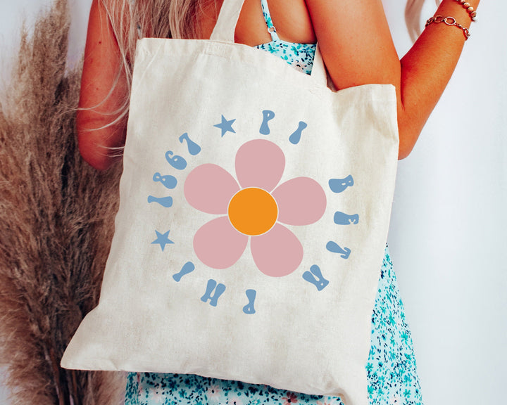 Pi Beta Phi Petal Print Sorority Tote Bag | Pi Beta Phi Sorority Bag | Phi Sig Tote Bag | Big Little Gift | Sorority Merch _ 15073g