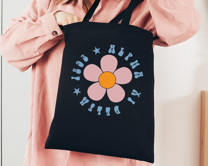 Alpha Xi Delta Petal Print Sorority Tote Bag | AXID Tote Bag | Alpha Xi Sorority Bag | College Beach Bag | Big Little Sorority Gift _ 15061g