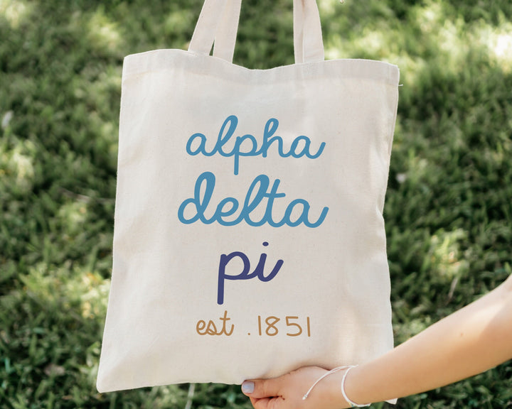 Alpha Delta Pi The Blues Sorority Tote Bag | ADPI College Sorority Bag | ADPI Tote Bag | Big Little Sorority Gift | Cute Beach Bag _ 15106g