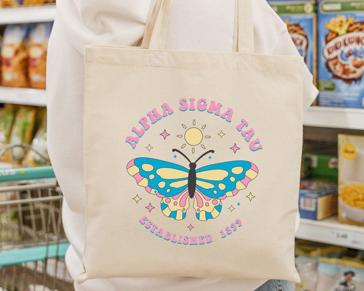 Alpha Sigma Tau Twinklewings Sorority Tote Bag | College Sorority Bag | Alpha Sigma Tau Tote Bag | Sorority Gifts | Beach Bag _ 15164g