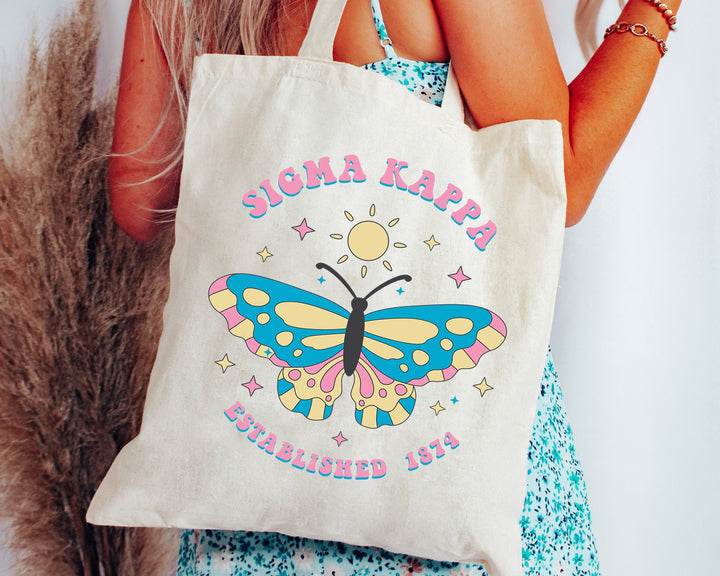 Sigma Kappa Twinklewings Sorority Tote Bag | Sigma Kappa College Sorority Bag | Sig Kap Tote Bag | Sorority Gifts | Beach Bag _ 15179g