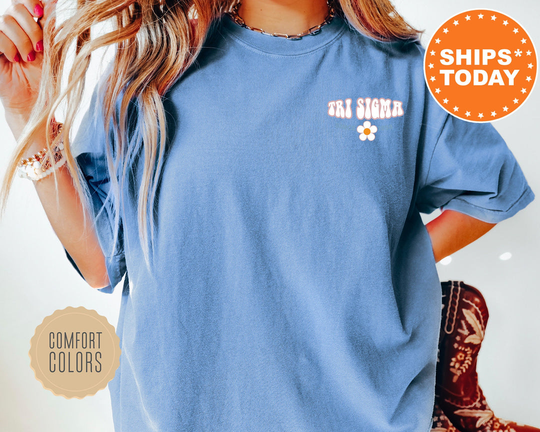 Sigma Sigma Sigma Petal Print Sorority T-Shirt | Tri Sigma Oversized Shirt | Big Little Gifts | Comfort Colors Shirt _ 12558g