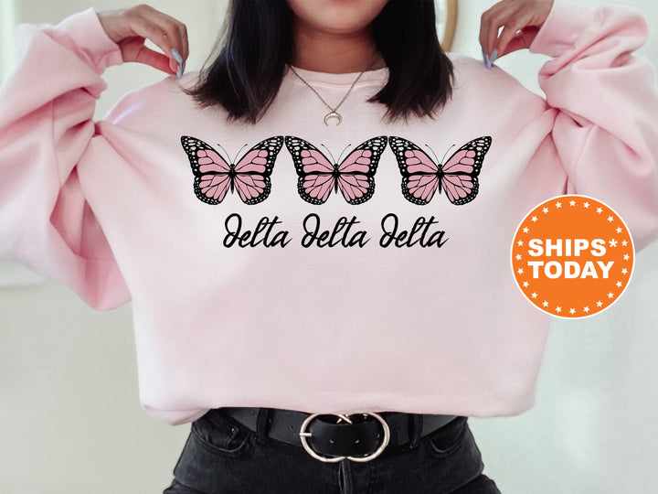Delta Delta Delta Blooming Butterfly Sorority Sweatshirt | Tri Delta Hoodie | Greek Apparel | Sorority Merch | Big Little Reveal
