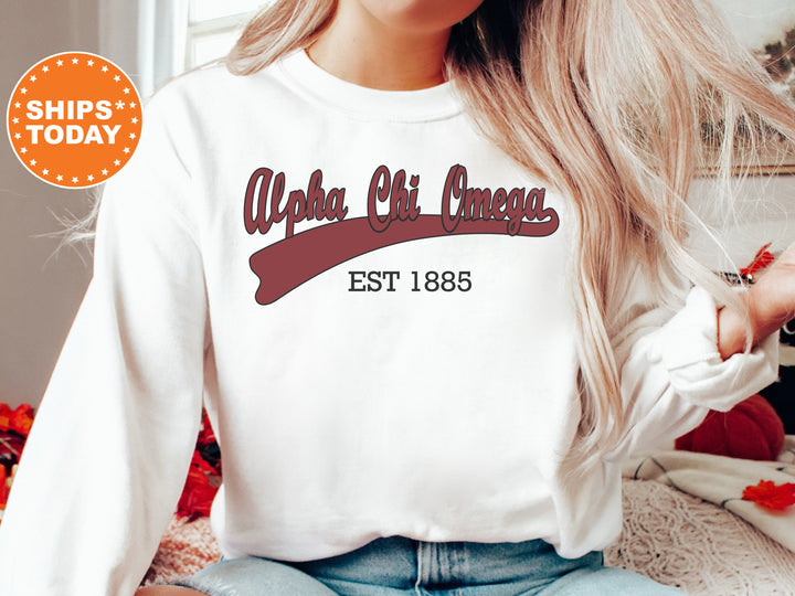 Alpha Chi Omega Baseball Sports Sorority Sweatshirt | Alpha Chi Omega Sweatshirt | Alpha Chi Merch | AXO Crewneck | Big Little Gift _ 5508g