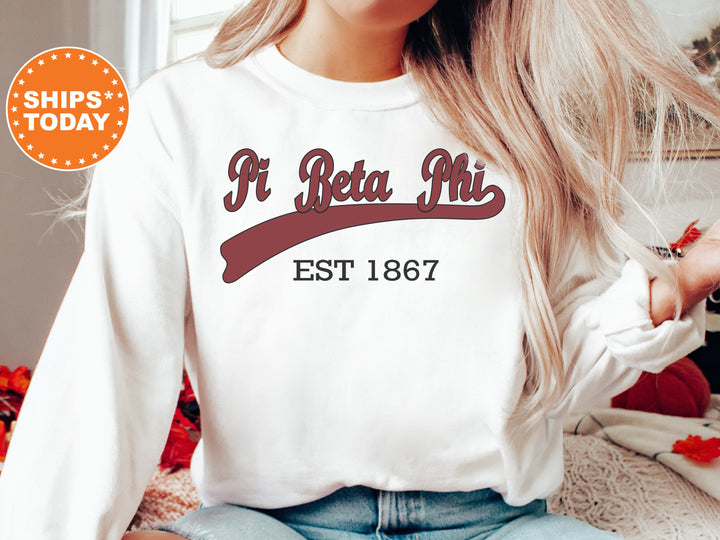 Pi Beta Phi Baseball Sports Sorority Sweatshirt | Pi Beta Phi Sweatshirt | Pi Phi Hoodie | Sorority Merch | Big Little Reveal _ 5528g