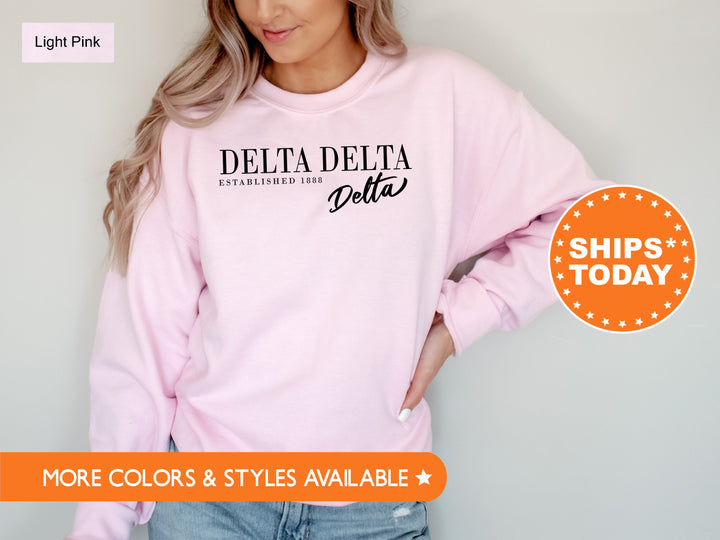 Delta Delta Delta Two Sizes Sorority Sweatshirt | Delta Delta Delta Sweatshirt | Tri Delta Merch | Sorority Hoodie | Big Little Gift _ 7394g