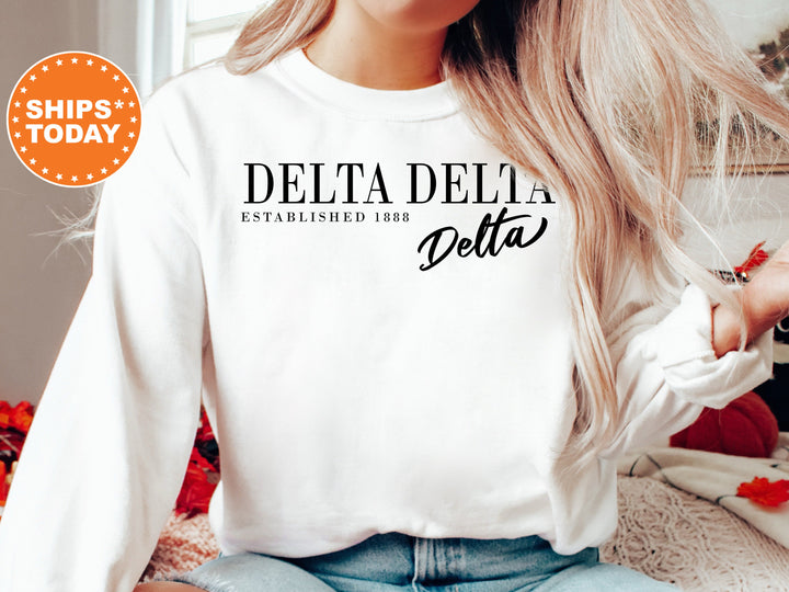Delta Delta Delta Two Sizes Sorority Sweatshirt | Delta Delta Delta Sweatshirt | Tri Delta Merch | Sorority Hoodie | Big Little Gift _ 7394g