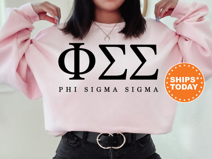 Phi Sigma Sigma Sweet and Simple Sorority Sweatshirt | Phi Sig Greek Letters Sorority Crewneck | Phi Sig Sorority Letters | Greek Apparel 5019g
