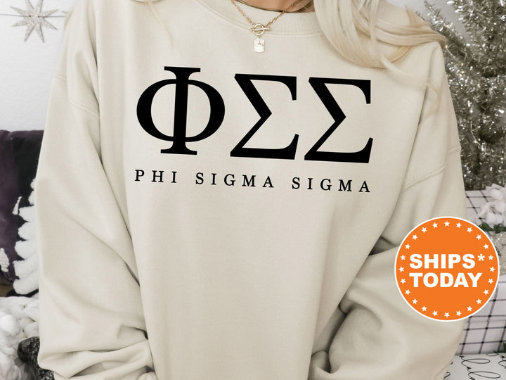 Phi Sigma Sigma Sweet and Simple Sorority Sweatshirt | Phi Sig Greek Letters Sorority Crewneck | Phi Sig Sorority Letters | Greek Apparel 5019g