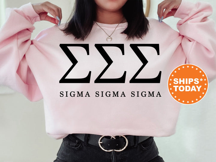 Sigma Sigma Sigma Sweet and Simple Sorority Sweatshirt | Tri Sigma Greek Letters Sorority Crewneck | Sorority Letters | Sorority Apparel
