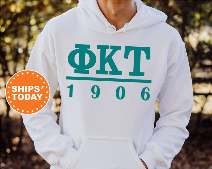 Phi Kappa Tau Lettered Basic Fraternity Sweatshirt | Phi Tau Greek Letters Sweatshirt | Fraternity Gift | College Greek Apparel _ 6156g