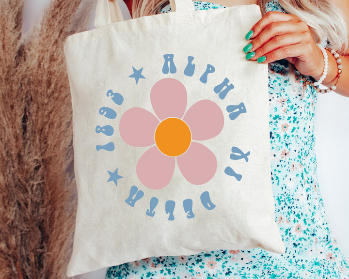 Alpha Xi Delta Petal Print Sorority Tote Bag | AXID Tote Bag | Alpha Xi Sorority Bag | College Beach Bag | Big Little Sorority Gift _ 15061g