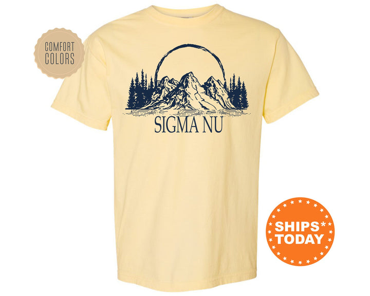 Sigma Nu Epic Mountains Fraternity T-Shirt | Sigma Nu Greek Shirt | Fraternity Gift | College Greek Apparel | Comfort Colors Tee _ 6225g