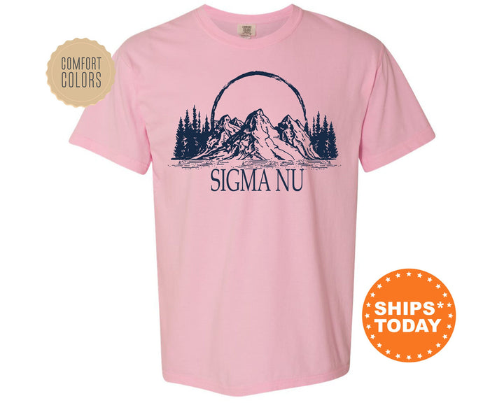 Sigma Nu Epic Mountains Fraternity T-Shirt | Sigma Nu Greek Shirt | Fraternity Gift | College Greek Apparel | Comfort Colors Tee _ 6225g