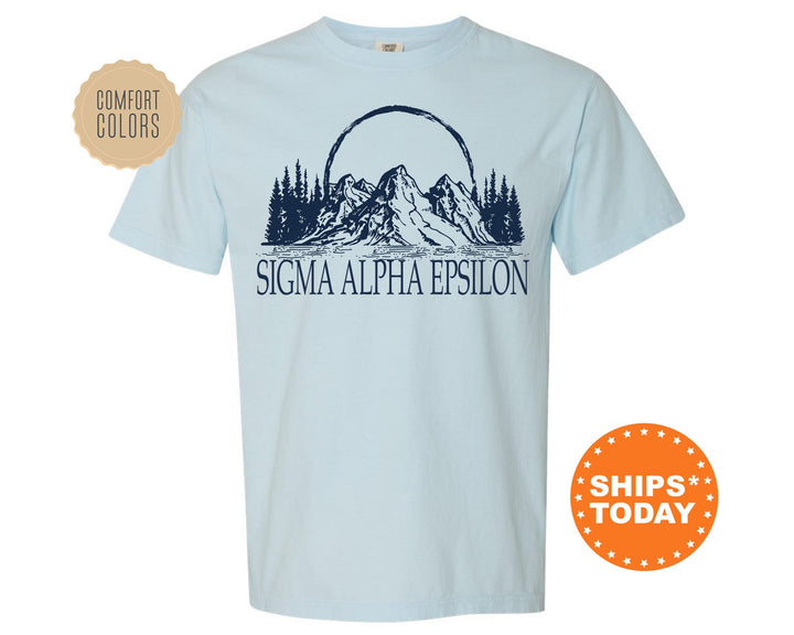 Sigma Alpha Epsilon Epic Mountains Fraternity T-Shirt | SAE Greek Shirt | Fraternity Gift | College Greek Apparel | Comfort Colors Tee _ 6222g