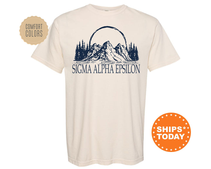 Sigma Alpha Epsilon Epic Mountains Fraternity T-Shirt | SAE Greek Shirt | Fraternity Gift | College Greek Apparel | Comfort Colors Tee _ 6222g