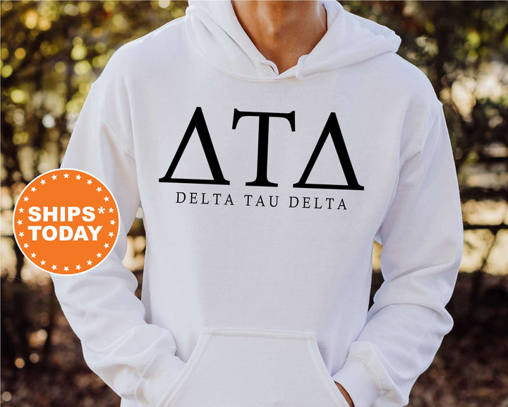 Delta Tau Delta Block Letter Fraternity Sweatshirt | Delt Greek Letters | Delt Fraternity Hoodie | Fraternity Gift | College Apparel _ 6055g
