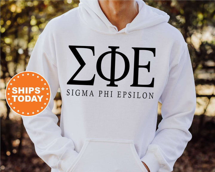 Sigma Phi Epsilon Block Letter Fraternity Sweatshirt | SigEp Greek Letters | Crewneck Sweatshirt | Fraternity Gift | College Apparel _ 6071g