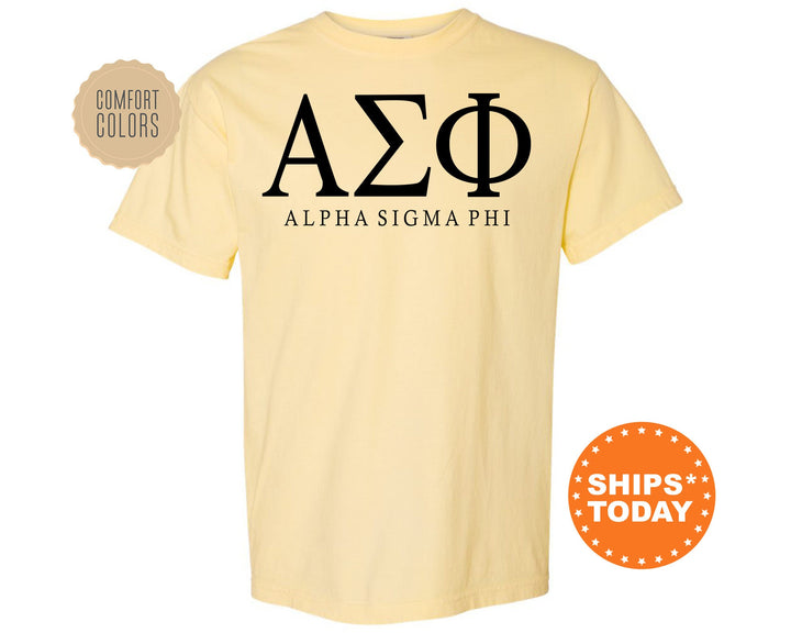 Alpha Sigma Phi Block Letter Fraternity T-Shirt | Alpha Sig Greek Letters Shirt | Fraternity Letters | College Shirt | Comfort Colors Tee _ 6049g