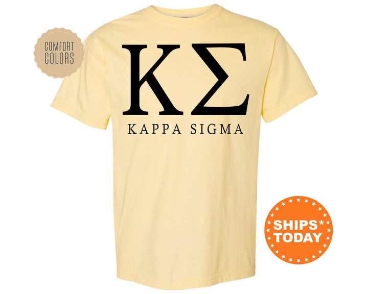 Kappa Sigma Block Letter Fraternity T-Shirt | Kappa Sig Greek Letters Shirt | Fraternity Letters | College Apparel | Comfort Colors Tee _ 6059g