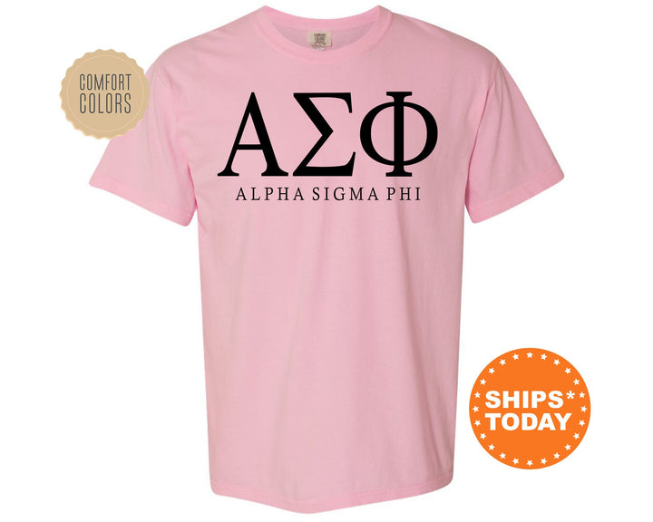 Alpha Sigma Phi Block Letter Fraternity T-Shirt | Alpha Sig Greek Letters Shirt | Fraternity Letters | College Shirt | Comfort Colors Tee _ 6049g