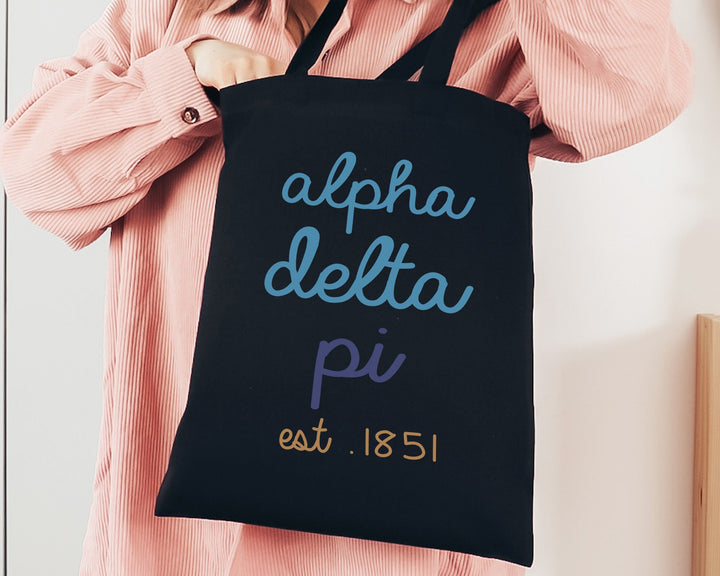 Alpha Delta Pi The Blues Sorority Tote Bag | ADPI College Sorority Bag | ADPI Tote Bag | Big Little Sorority Gift | Cute Beach Bag _ 15106g
