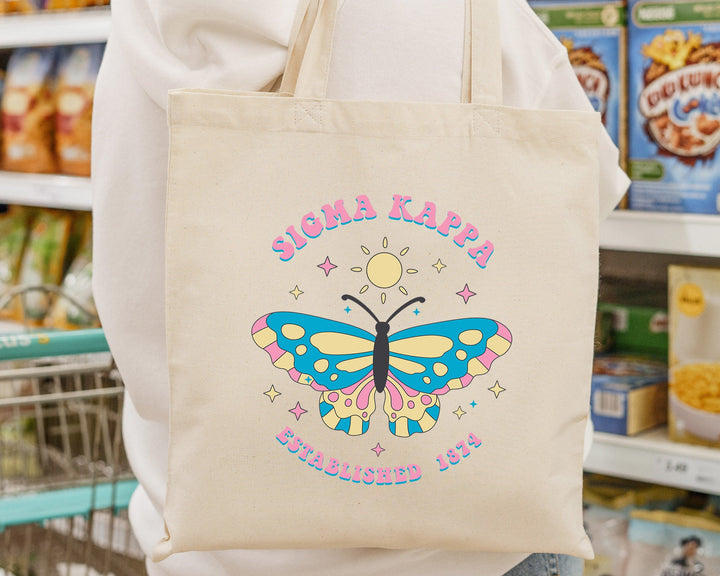 Sigma Kappa Twinklewings Sorority Tote Bag | Sigma Kappa College Sorority Bag | Sig Kap Tote Bag | Sorority Gifts | Beach Bag _ 15179g