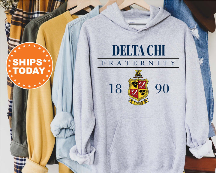 Delta Chi Large Crest Fraternity Sweatshirt | DChi Fraternity Hoodie | Delta Chi Fraternity Crest Sweatshirt | Greek Apparel