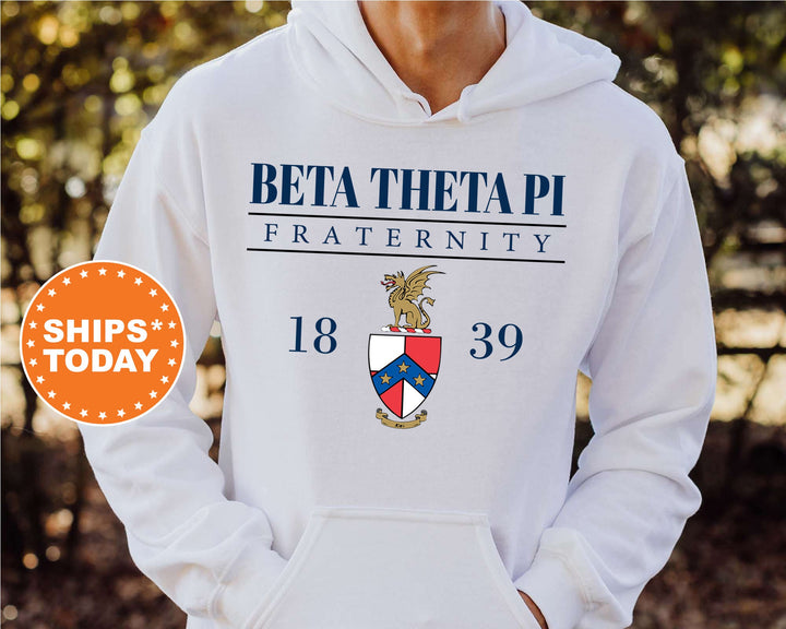 Beta Theta Pi Large Crest Fraternity Sweatshirt | Beta Fraternity Hoodie | Beta Theta Pi Fraternity Crest Sweatshirt | Greek Apparel