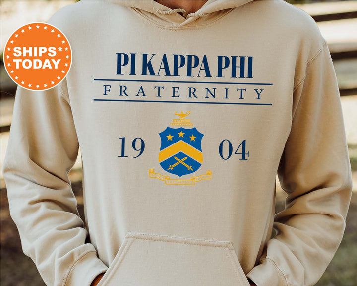 Pi Kappa Phi Large Crest Fraternity Sweatshirt | Pi Kapp Hoodie | Pi Kappa Phi Fraternity Crest Sweatshirt | Greek Apparel