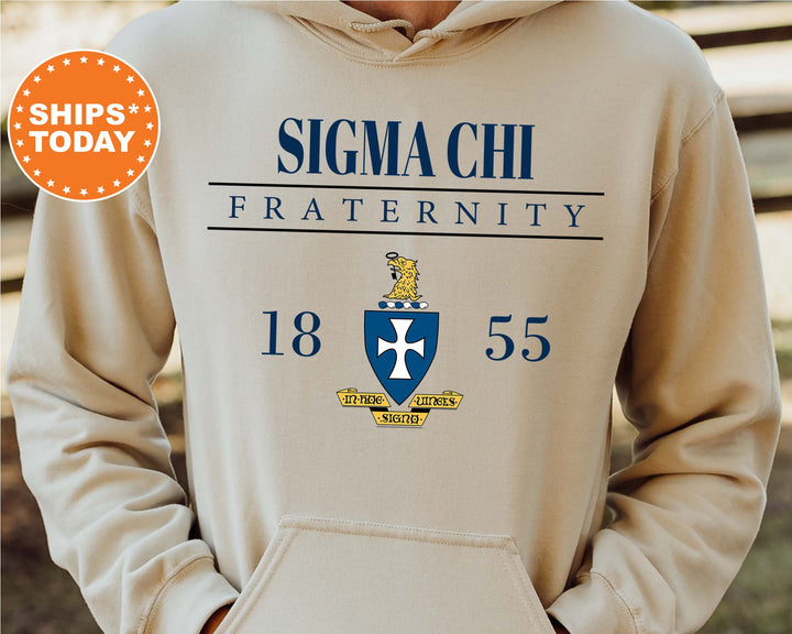 Sigma Chi Large Crest Fraternity Sweatshirt | Sigma Chi Hoodie | Sigma Chi Fraternity Crest | Greek Apparel | Sigma Chi Gift 5883g