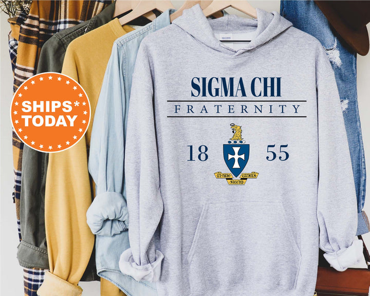 Sigma Chi Large Crest Fraternity Sweatshirt | Sigma Chi Hoodie | Sigma Chi Fraternity Crest | Greek Apparel | Sigma Chi Gift 5883g