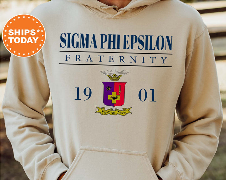 Sigma Phi Epsilon Large Crest Fraternity Sweatshirt | SigEp Hoodie | Sigma Phi Epsilon Fraternity Crest Sweatshirt | Greek Apparel