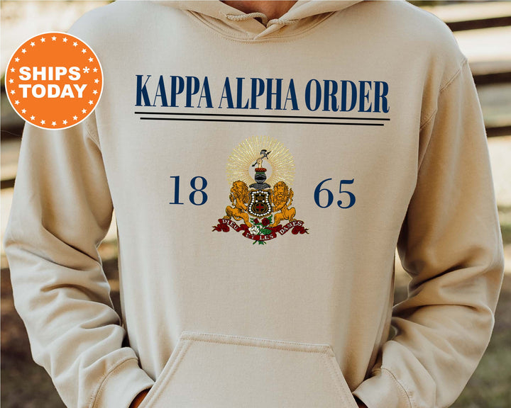 Kappa Alpha Order Large Crest Fraternity Sweatshirt | Kappa Alpha Hoodie | Kappa Alpha Order Fraternity Crest | Greek Apparel