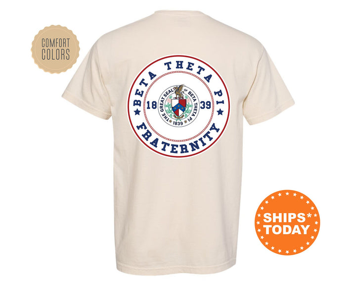 Beta Theta Pi Proud Crests Fraternity T-Shirt | Beta Greek Apparel | Fraternity Crest | Fraternity Rush Shirt | Comfort Colors Tee _ 13953g