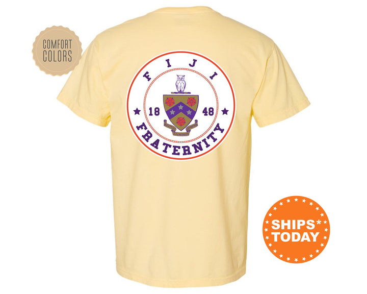 FIJI Proud Crests Fraternity T-Shirt | FIJI Greek Apparel | FIJI Fraternity Crest Shirt | Fraternity Rush Shirt | Comfort Colors Tee _ 13963g