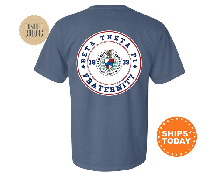 Beta Theta Pi Proud Crests Fraternity T-Shirt | Beta Greek Apparel | Fraternity Crest | Fraternity Rush Shirt | Comfort Colors Tee _ 13953g