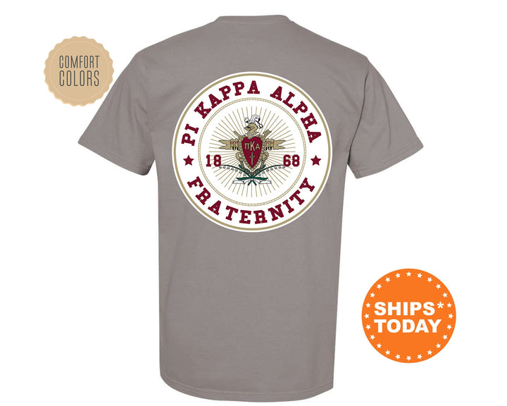 Pi Kappa Alpha Proud Crests Fraternity T-Shirt | PIKE Greek Apparel | PIKE Fraternity Crest | Fraternity Rush Shirt | Comfort Colors Tee _ 13967g