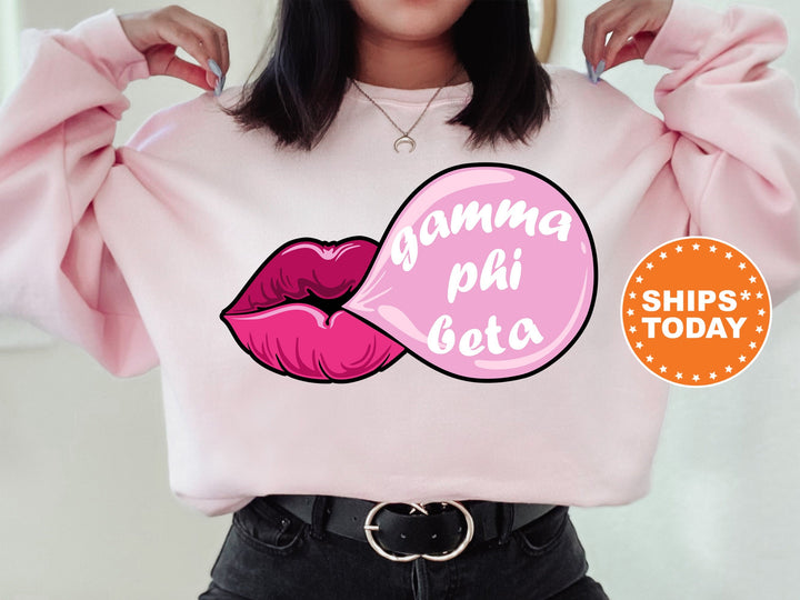 Gamma Phi Beta Bubble Gum Sorority Sweatshirt | Gamma Phi Sorority Hoodie | Big Little Reveal | Sorority Gifts | Greek Sweatshirt _ 7606g
