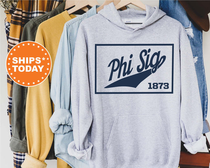 Phi Sigma Kappa Baseball Boxed Fraternity Sweatshirt | Phi Sig Sweatshirt | Fraternity Gift | Gameday Sweatshirt | College Apparel _ 5971g