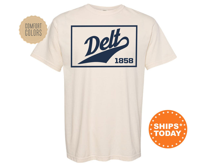 Delta Tau Delta Baseball Boxed Comfort Colors Fraternity T-Shirt | Delt Greek Apparel | Game Day Shirt | Fraternity Rush Shirt _ 5962g