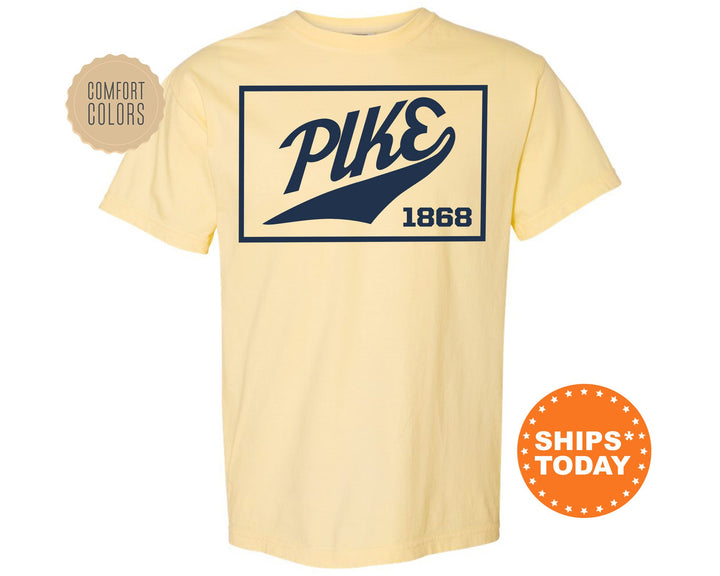 Pi Kappa Alpha Baseball Boxed Comfort Colors Fraternity T-Shirt | PIKE Greek Apparel | Game Day Shirt | Fraternity Rush Shirt _ 5972g