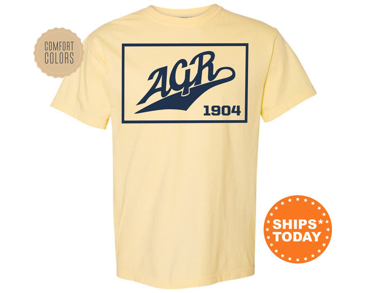 Alpha Gamma Rho Baseball Boxed Comfort Colors Fraternity T-Shirt | AGR Greek Apparel | Game Day Shirt | Fraternity Rush Shirt _ 5955g